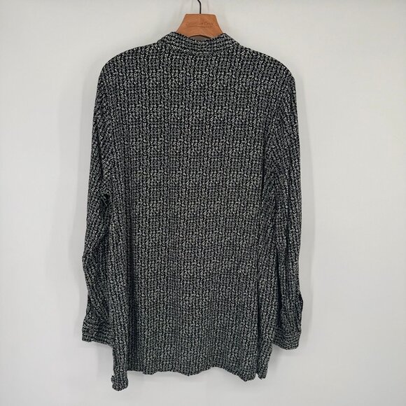 J. Jill Womens Black White pattern Button-Down Shirt to tunic size XL Rayon - Picture 6 of 10